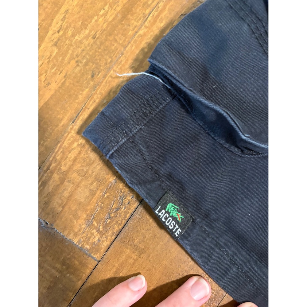 Lacoste Mens Navy Blue Cotton Cargo Shorts Size 36 Vintage Utility Pockets - Picture 3 of 16